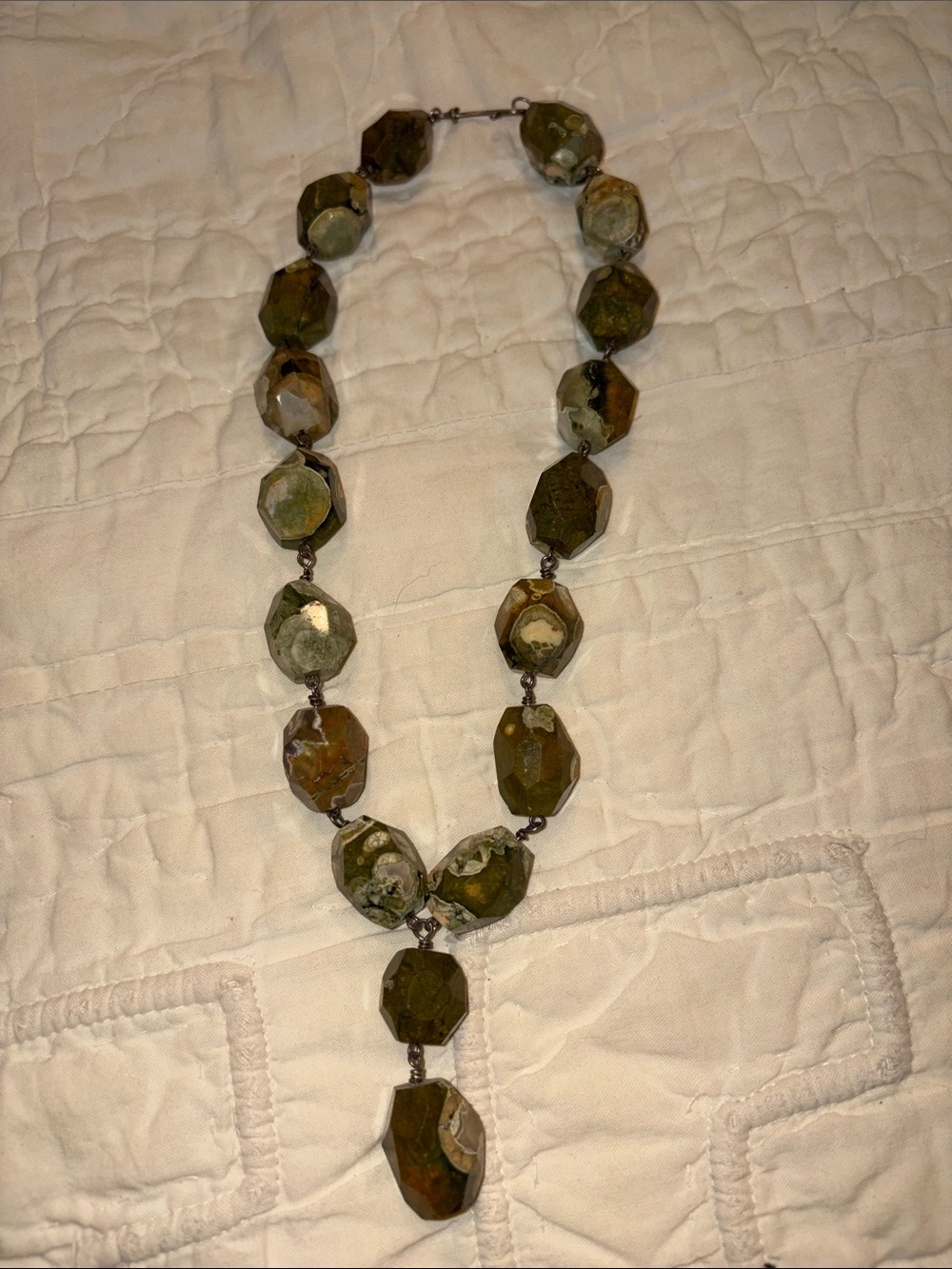 Green Agate Statement Necklace - Women Jewelry